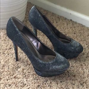 Bakers Silver Platform 5.5” Heels Pumps Shoes 10M